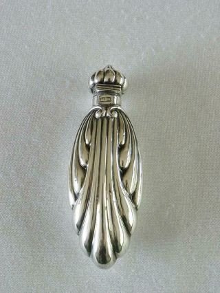 19th Century English Sterling Silver Scent Bottle Art Nouveau Birmingham 1890