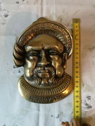 Antique Henry Viii/ Henry 8th Bronze Or Brass Large Door Knocker Vintage
