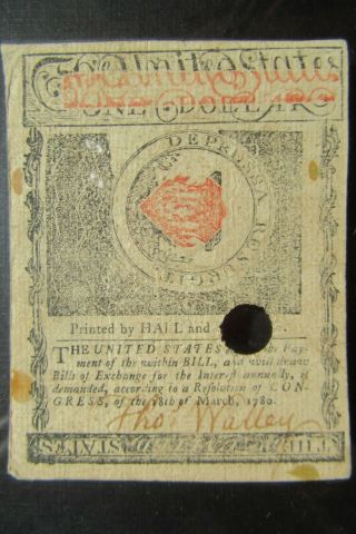 RARE 1786 State of Massachusetts - Bay COLONIAL CURRENCY 1 dollar 2
