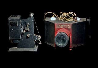Authentic Antique Magic Lantern Movie Scope Electric Slide Projector,  Kodascope