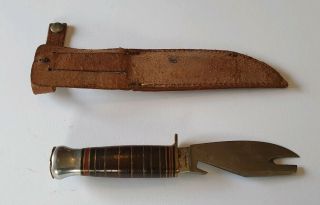 V.  Rare/1 - Off? Vintage J.  Nowill Ranger Boy Scouts Tool/sheath Leather Sheffield