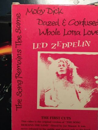 LED ZEPPELIN VERY RARE The FIRST CUTS of The Song Remains the Same (VHS,  1990) 2