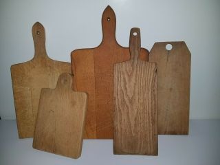 5 Old Antique Primitive Kitchen / Farmhouse Wood Cutting Boards