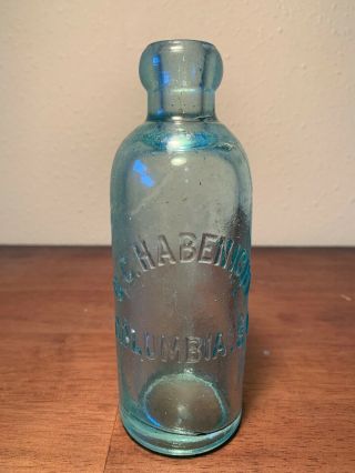 Rare C.  C.  Habenicht Bottle Hutch Hutchinson Bottle From Columbia,  Sc 7”