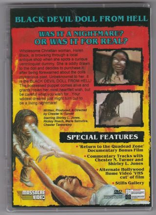 Black Devil Doll from Hell DVD cult grindhouse drive - in Massacre Video OOP RARE 2