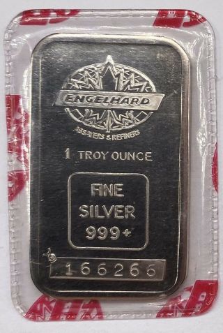 Engelhard Maple Leaf 1 Oz.  999 Silver Bar Ultra Rare Serial 166266