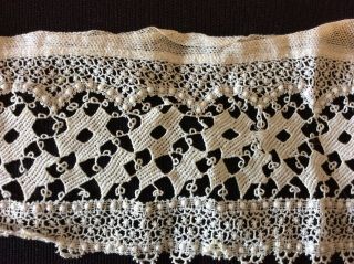 vintage cotton lace/crochet trims 2 lengths 58cms and 3m 58cms,  cream 2