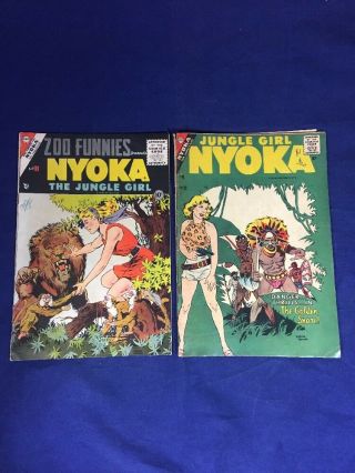 Zoo Funnies Presents Nyoka The Jungle Girl 12,  22 1956 Charlton Rare 2 Issue
