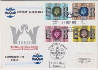 Gb Stamps Rare First Day Cover 1977 Silver Jubilee Croydon Appeal Official