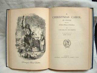 Antique Charles Dickens Christmas Carol Illus John Leech Phiz John Tenniel 1920s