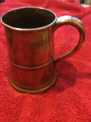 Antique Large Victorian Copper Quart Tankard.  Lincoln County Marks.  1879 - 1907 3
