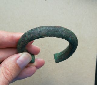 Ancient Viking Bronze Very Fat Bracelet.  Really Rare Type