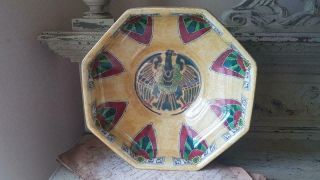 Rare Stunning French - Found Grimwades Art - Deco Byzanta Ware Octagonal Lustre Bowl