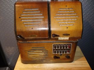 Rare 1946 Flash - A - Call Tube Amplified Intercom System W/2 Speakers - Powers Up