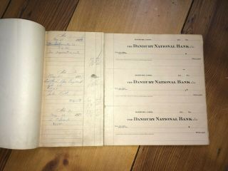 Antique 1920s Danbury (ct Connecticut) National Bank Book Of Checks Very Rare