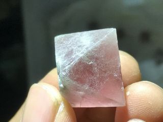 14g Rare Pink Octahedron Fluorite From Inner Mongolia