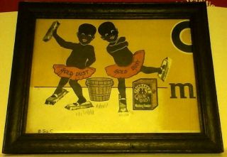 Gold Dust Black Twins Ad On Board In Walnut Frame,  1920 S Or Earlier Rare
