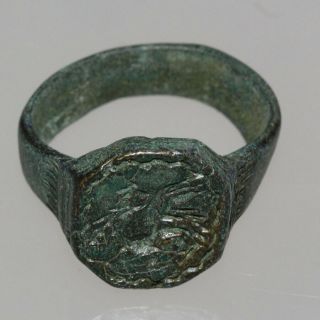 Museum Quality Roman Bronze Seal Ring - Circa 200 - 300 Ad