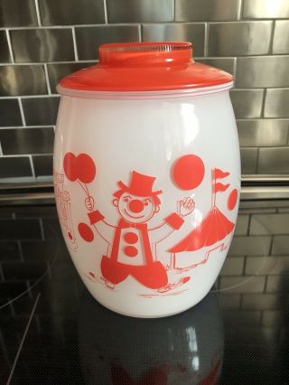Rare Orange Bartlett Collins Circus Cookie Jar - Exc,  Bright Color
