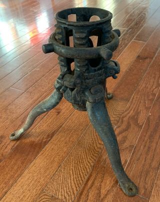 Antique Christmas Tree Stand Victorian Heavy Cast Iron North Bros Philly Pa