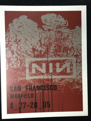 Very Rare Nin Live With Teeth San Francisco 2005 Limited Edition Tour Poster