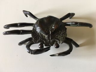 A Lovely Antique Chinese Bronze Crab Early Qing