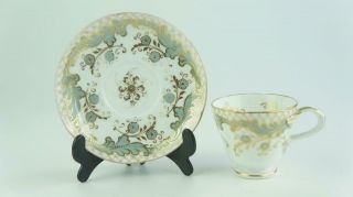 Fine Antique Ridgway Pedestal Cup & Saucer Pattern Entwined Handle,  262
