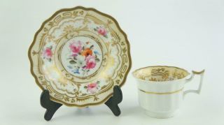 Fine Antique Unknown Factory Cup & Saucer Pattern Old English Handle