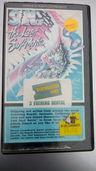 Son Of The Last Surf Movie Rare.  Vhs