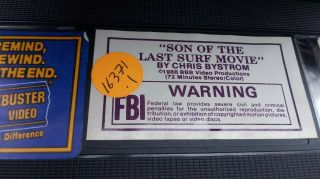 Son of the Last Surf Movie RARE.  VHS 3