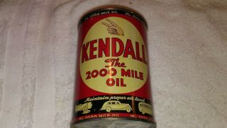 Rare Oil Can Kendall 2000 Mile Bradford Pa Old Car Graphics
