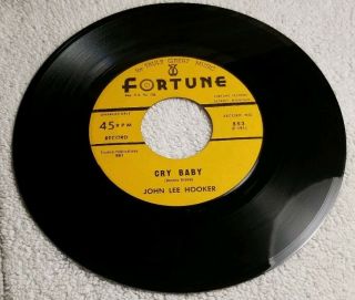 Rare Blues 45 John Lee Hooker " Cry Baby " Fortune 853 Very