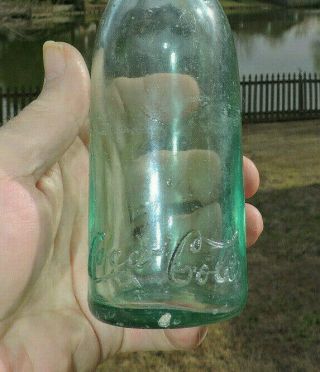 Rare Coca Cola Straight Side Aqua Bottle " Greenville,  Miss.  "