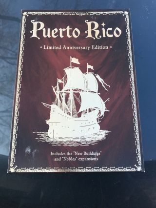 Rare Puerto Rico Limited Anniversary Edition Board Game Rio Grand Games