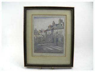 Vintage Pencil Drawing & Watercolour Wash By Richard Sayers Lengthening Shadows