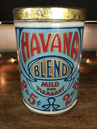 Vintage Rare Cigar Tobacco Advertising Tin Canister – Havana Blend