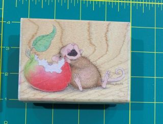 House Mouse Design Nature Bites Rare Stampabilities Rubber Stamp,  Apple,  Mudpie