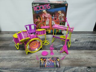 Vintage 1986 Barbie And The Rockers Live Concert Instruments Band Play Set