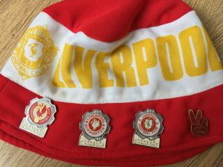 Liverpool Fc Rare Vintage Football Beanie/hat - Rare Badges/pins (league Champions)