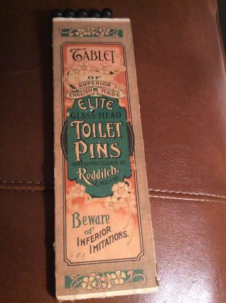 Vintage Antique Glass Head Toilet Pins Vanty 2