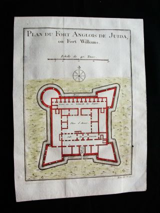 1754 Bellin: Map Of Africa West,  Fort William,  Ghana,  Anomabu,  Afrique
