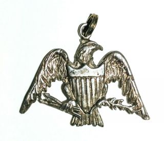 Antique Sterling Silver Eagle Pendant/ Charm - Us Great Seal Emblem