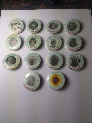 Very Rare Set Of 14 Star Wars Pins Dated 1978 100