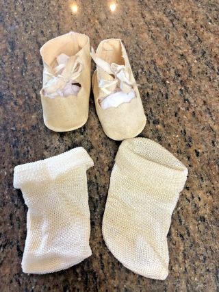 Vintage 1950’s Terri Lee 16” Doll Oilcloth Shoes & Rayon Socks