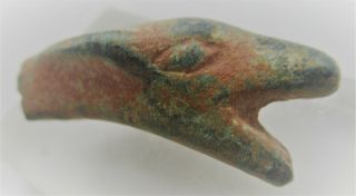 Ancient Viking Norse Bronze Dagger Pommel In The Form Of A Serpent