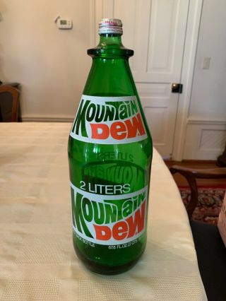 Rare Mountain Dew 2 Liter Glass Bottle 3