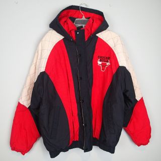 Men’s Vtg Rare Starter Nba Chicago Bulls 90s Official Puffer Jacket Size Large