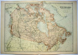 1882 Map Of British North America By Blackie & Son.  Canada Antique.
