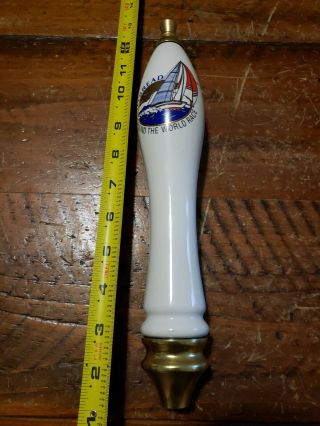 Rare Whitbread Pale Ale Round The World Race Beer Tap Handle 12 Inch Porcelain