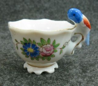 Miniature Teacup with Bird Hand Painted Made in Japan Marked A478 3